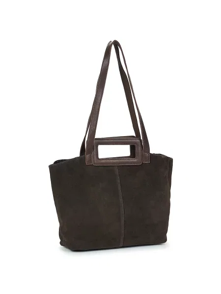 Semišová shopper kabelka Pieces hnedá
