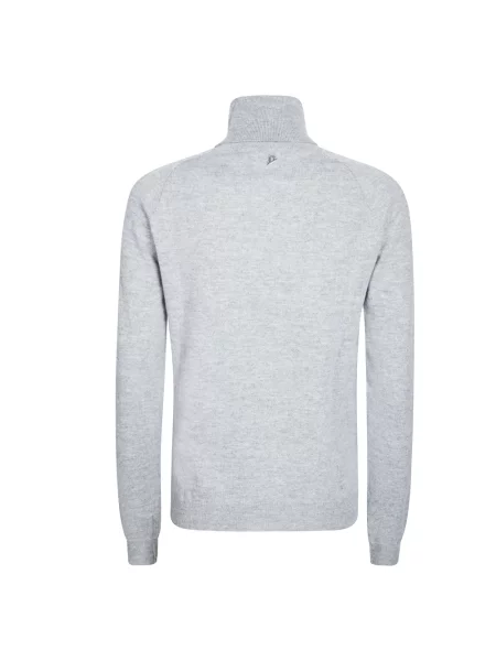 Lniany sweter z golfem Dondup szary