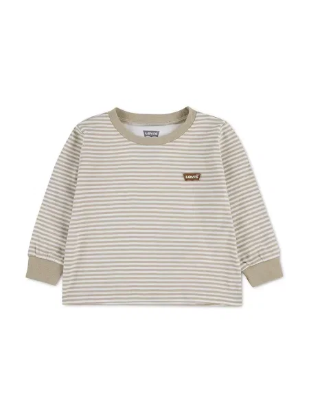 Levi's tričko s dlhým rukávom detské s bavlnou STRIPE TEE béžová