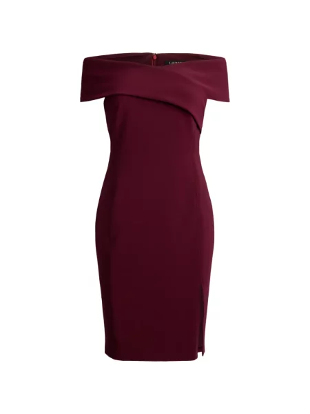 Rochie mini Lauren Ralph Lauren cu umerii deschiși roșu