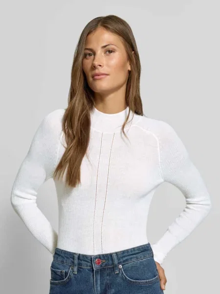 Sweter o kroju slim fit z dodatkiem wełny Myon biały