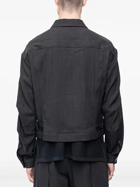 Geacă The Viridi-anne cu model herringbone negru