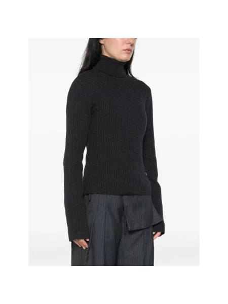Sweter z golfem Ganni wełniany czarny