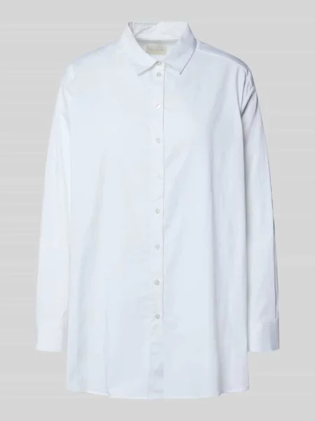 Bluzka koszulowa o kroju relaxed fit z mankietami Milano Italy biała