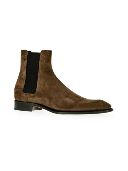 Sztyblety Saint Laurent skórzane brązowe