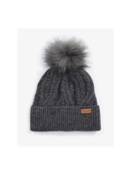Barbour Čepice Elsdon S Umělou Kožešinou tmavě šedá