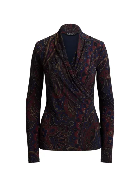Top Lauren Ralph Lauren cu imagine cu model paisley plic albastru