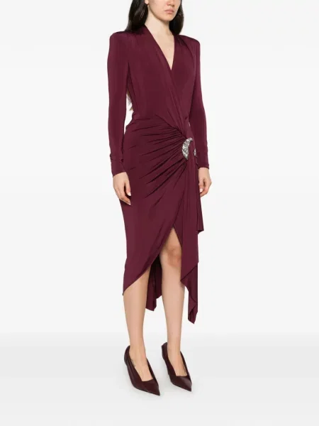 Rochie midi Amen drapată roșu