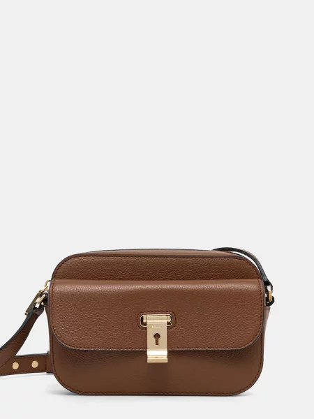 Кожена чанта Bally кафяво