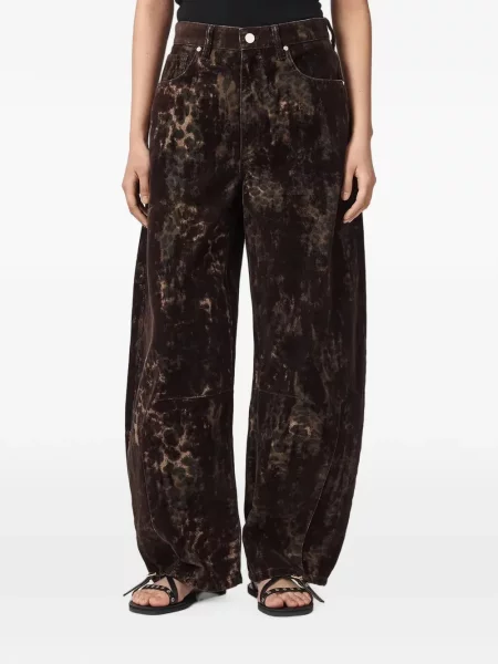Blugi cu picior larg Allsaints cu imagine cu model leopard maro