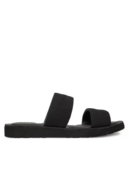 Calvin Klein Klapki Double Strap Cv Logo czarny