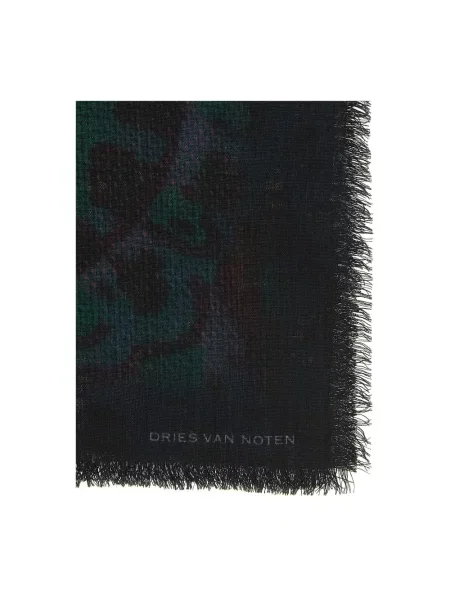 Szal Dries Van Noten wełniana z nadrukiem