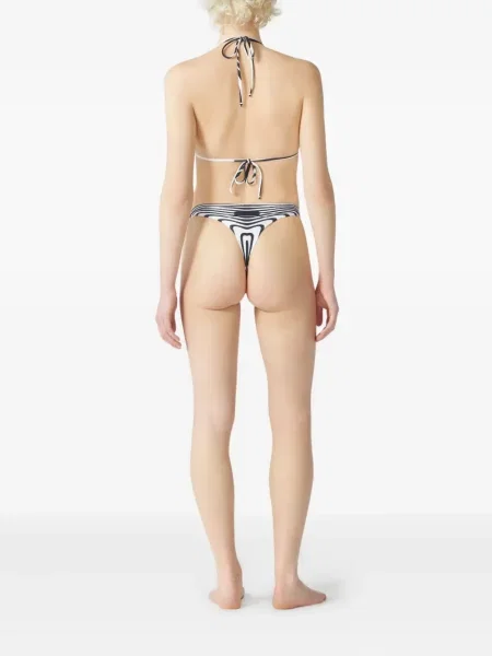 Bikini Jean Paul Gaultier cu dungi alb