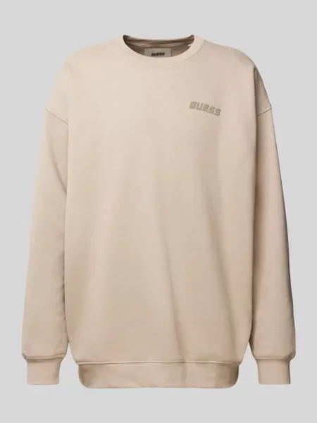 Bluza z nadrukiem z logo model ‘EMIS’ Guess Activewear beżowa