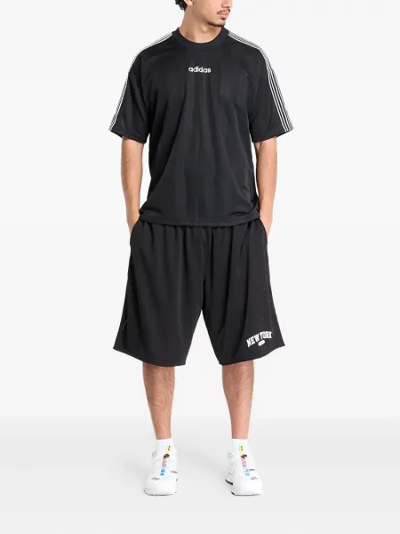 Бягане тениска Adidas с леопардов принт от джърси черно