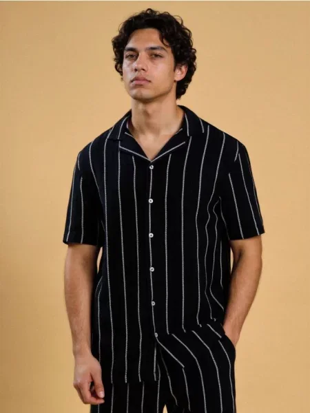 Sinsay koszula w paski granatowy