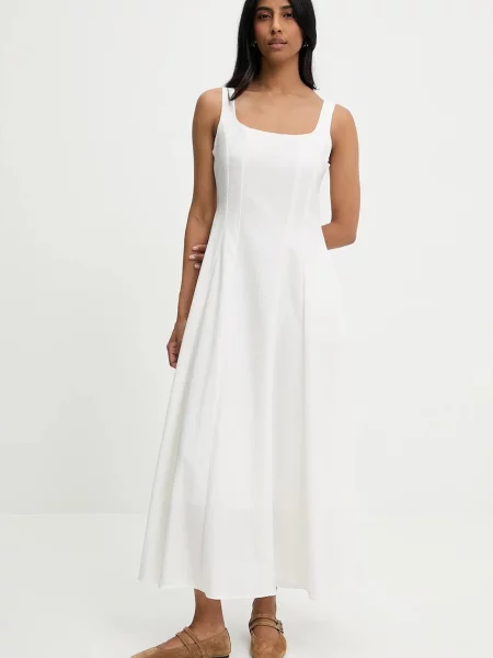 Answear Lab rochie maxi evazati alb