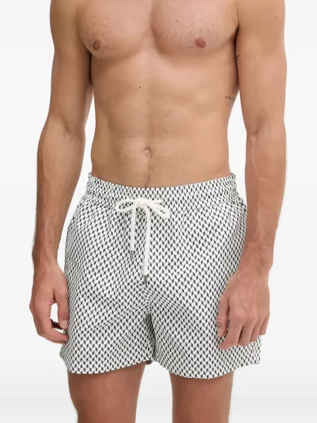 Slip de baie Frescobol Carioca cu imagine cu imprimeu geometric alb