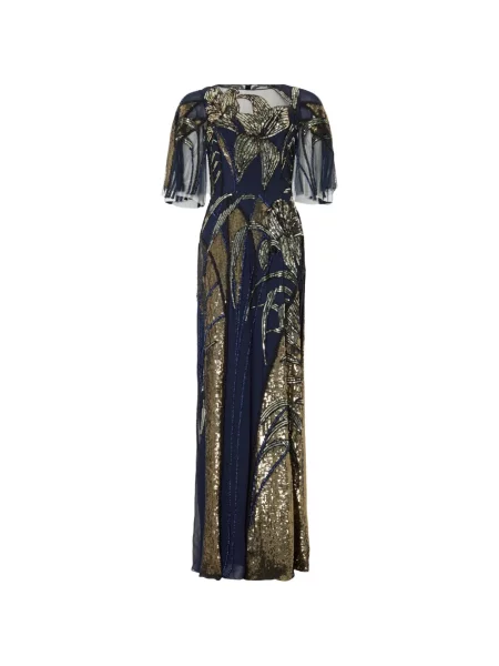 Rochie maxi Temperley London cu paiete albastru