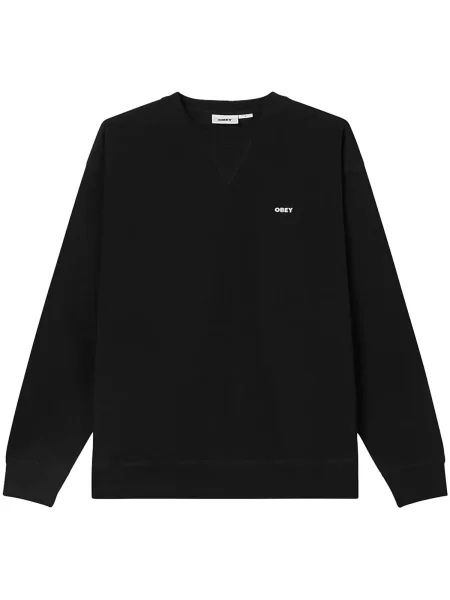 Hanorac crewneck Obey din fleece negru