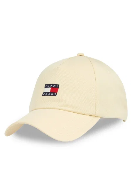 Шапка с козирка Tommy Jeans с апликация бежово
