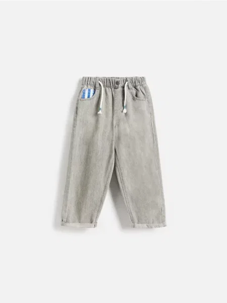 Reserved Джинси relaxed fit світло-сірий сірі