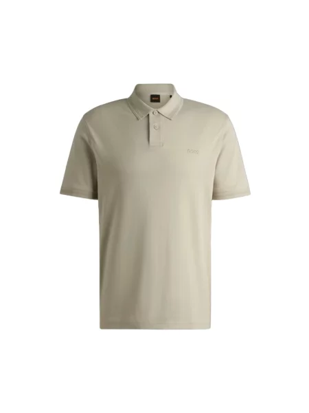 Koszulka polo o kroju regular fit z wyhaftowanym logo model ‘Interlock’ Boss Orange beżowa