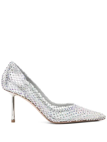 Pantofi cu toc Le Silla de cristal argintiu