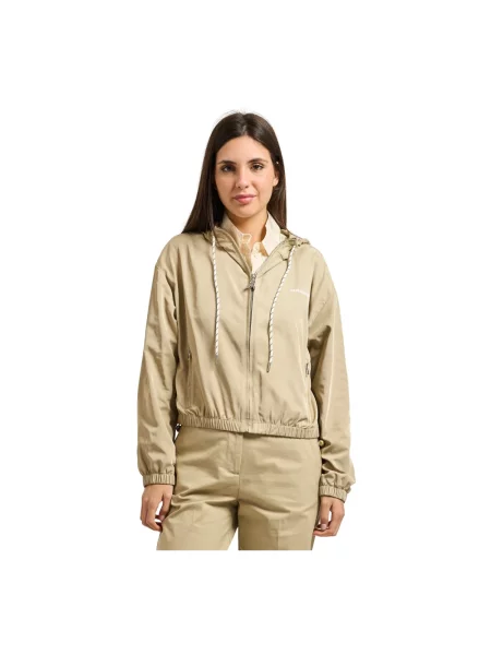 Kurtka z kapturem Patrizia Pepe z kapturem beżowa