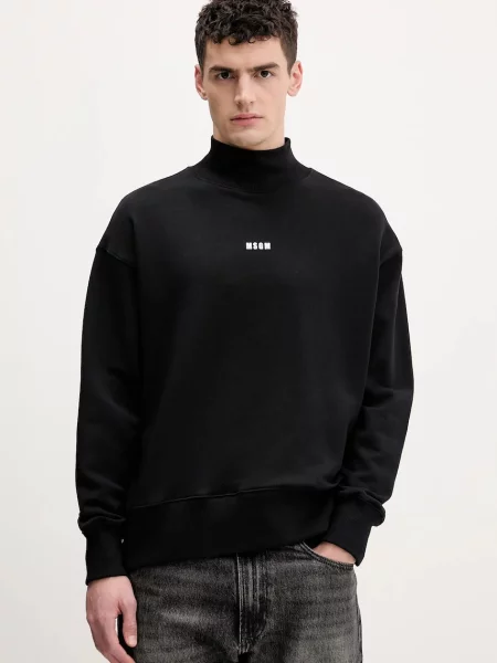 Bombažen pulover MSGM črna