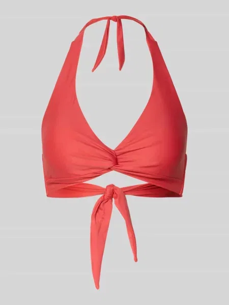 Góra od bikini z wiązaniem na szyi model Kelli' Barts czerwone