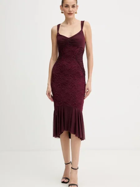 Obleka Guess CAITLYN bordo