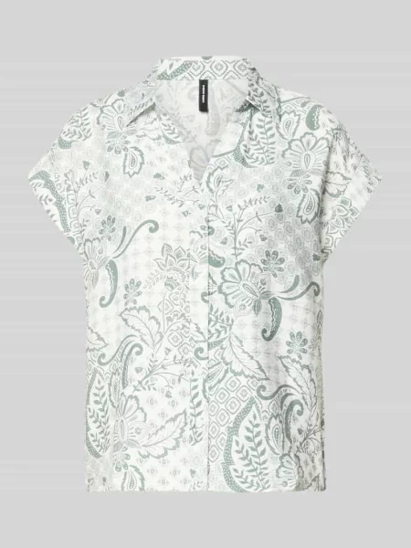 T-shirt o kroju regular fit z mieszanki model CILLE' Vero Moda zielona