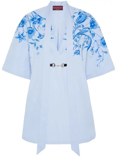 Rochie Gucci din poplin de costum albastru