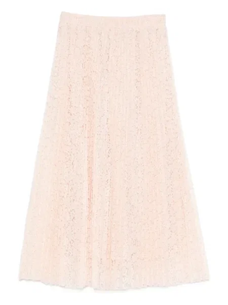 Fusta plisata Ermanno Scervino plisată până la genunchi roz