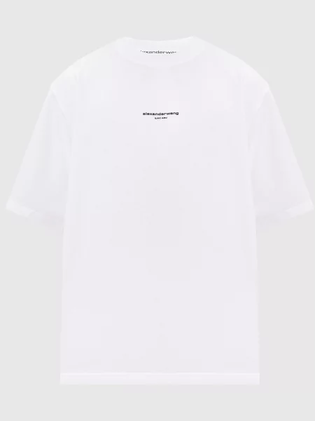 Футболка Alexander Wang с вышивкой белая