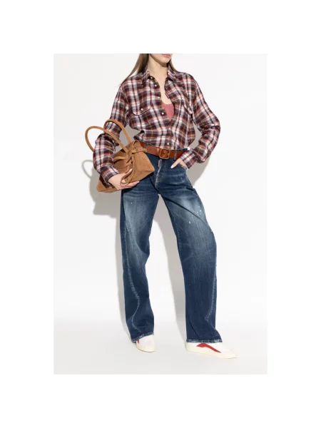 Szerokie jeansy Dsquared2 niebieskie