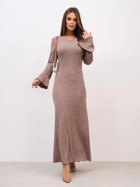 Вовняна Сукня максі ISSA Plus бежевий