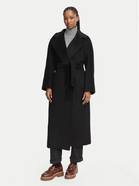 Weekend MaxMara Gyapjú hosszú kabát Wkdtempera fekete