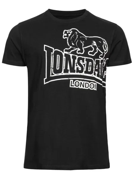 LONSDALE Tricou Langsett negru alb