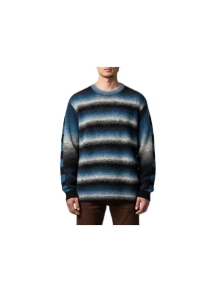 Sweter Paul Smith wełniany w paski z paskiem niebieski