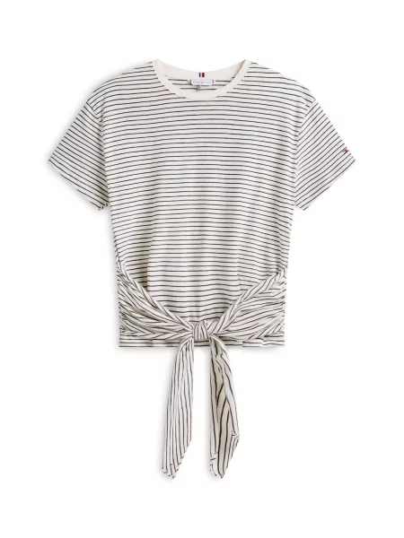 TOMMY HILFIGER Tričko čierna / prírodná biela