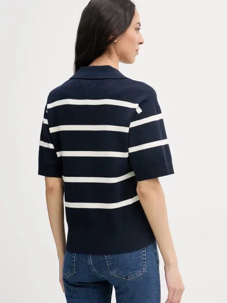 Tommy Hilfiger Sweter Granatowy biały