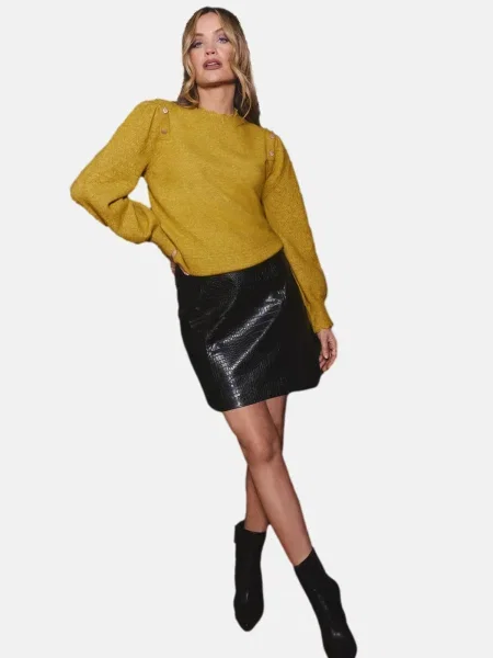 Love & roses Pulover muștar galben