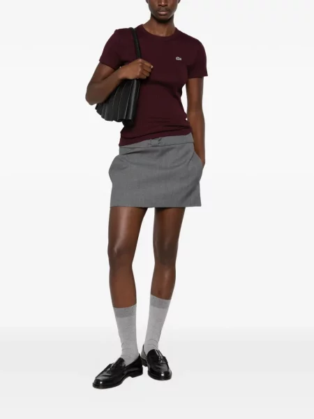 Tricou Lacoste cu autograf maro