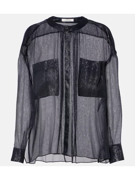 Cămașă Dorothee Schumacher de mătase albastru