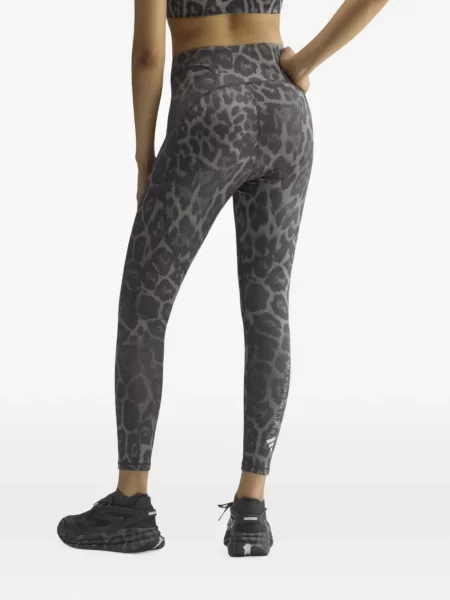 Leggings Adidas cu imagine cu model leopard gri