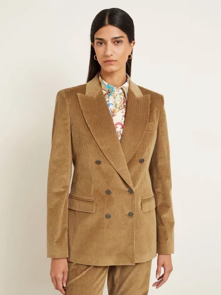 Etro Blezer Ze Sztruksu braun