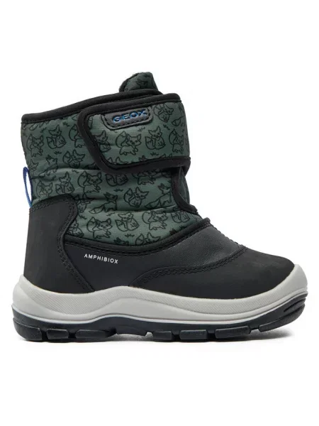 Śniegowce dziecięce Geox Flanfil ABX black / forest czarne