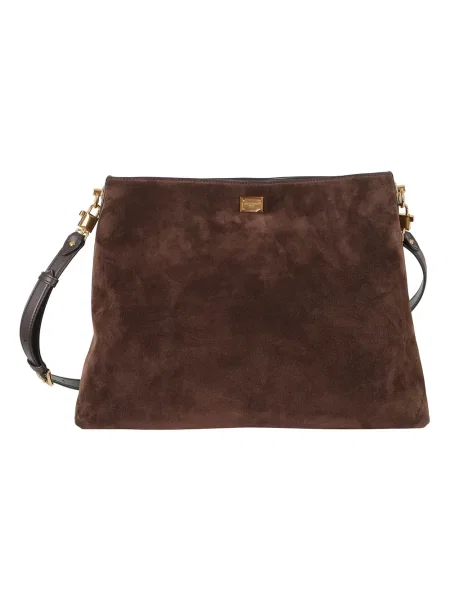 Torebka Dolce And Gabbana zamszowa brązowa